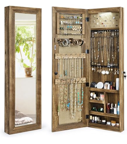 Makeup Vanity Standing Jewelry Armoire CHARMAID 360u00b0 Swivel