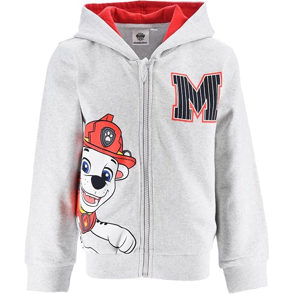 Sweat à Capuche Zippé Garçon Paw Patrol - Bleu Imprimé Héros, Coton 100%, Veste Capuche Enfant Confortable