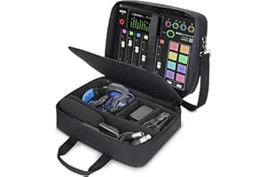 USA GEAR Custodia per Mixer Audio - Custodia da Viaggio per Mixer Podcast con Interno Antigraffio e Spazio di Archiviazione Personalizzabile - Compatibile con RODECaster Pro, RODECaster Pro II e Altri