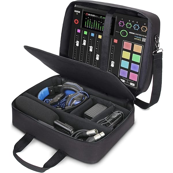Microphone Carry Case For Shure SM7B/MV7 - Protective Storage Bag With Dividers