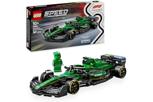 LEGO Speed Champions Coche de Carreras Aston Martin Aramco F1 AMR24 de Juguete, Maqueta de Vehículo de Fórmula 1 con Minifigura de Piloto, Regalo para Niños y Niñas de 10 Años o Más 77245