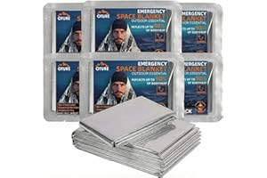 Oture Emergency Space Blankets, 6 Pack Survival Thermal Blanket, Mylar Thermal Survival Blankets Emergency Foil Blanket for Keeping Body Warm,Ourdoor, Hiking, Camping Gear, Travelling