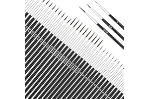 ANEZUS 60Pcs Detail Paint Brushes Set, 15pcs Miniature Brushes for Fine Detailing & Art Painting - Acrylic, Oil, Watercolors & Paint by Number, Models, Face, Nail, Craft 40k