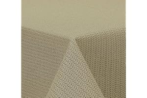 Brandsseller Obrus na stół ogrodowy, z pianki, odporny na warunki atmosferyczne, antypoślizgowy, do ogrodu, na balkon i na kemping – beżowy, prostokątny, 130 x 220 cm