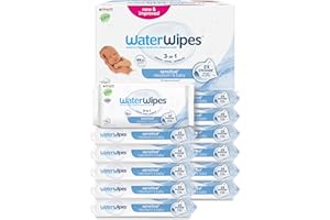 WaterWipes Sensitive+ Newborn & Baby Wipes, 720 Count (12 Packs), 3-In-1 Cleans, Cares, Protects, 99.9% Water, Unscented