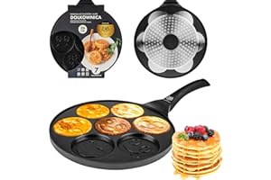KARL HAUSMANN Padella Pancake Induzione - 26 cm - 7 x Stampo Maker - Antiaderente Pentola Pancakes - Bambini con Motivo Smiley - Padella per Uova Occhio di Bue - Padelle in Alluminio - Pentole Pancake