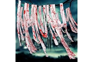 DABBOO Garza Macchiata di Sangue di Halloween Garza Tessuta a Mano Della Casa Stregata Forniture Cosmetiche Strisce Sangue Insanguinata Decorazioni di Halloween Forniture Cosplay Oggetti di Scena Garza