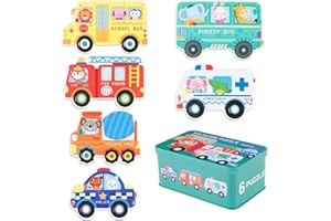 Victse Kinderpuzzle, 6 Stück Holzspielzeug Puzzle für Kinder, Holzpuzzle ab 2 3 4 5 Jahren, Montessori Spielzeug Jigsaw Set, Formpuzzles Frühes Lernen Lernspielzeug Geschenke