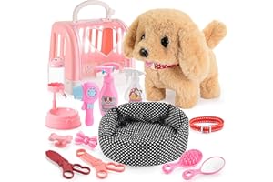 Htoyza Giocattoli Cani per Bambini Ragazze Giocattoli, Furby Giocattolo, Elettronici Interattivi in Peluche per Cane Passeggiata e Aboie Regali di Compleanno per Ragazze Ragazzi 3 4 5 6 Anni