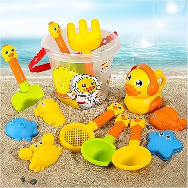 YIMORE Strandspellen, 30-delig, zandspeelgoed voor kinderen, met opvouwbare strandemmer, strandbouwvoertuig, strandspeelgoed, baby, 2, 3, 4, 5, 6 jaar