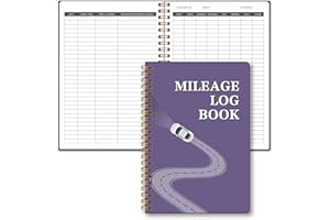 RUKAR Auto Mileage Log Book for Personal or Business, Vehicle Maintenance Log Book for Car, Miles Log Book for Taxes, Car Mileage Log Book for Expense Rocord Notebook, 5.9"x 8.6"