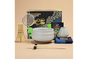 TEANAGOO MATCHA KIT, Matcha Whisk Set, Matcha Bowl Bamboo Matcha Whisk (chasen), Scoop (chashaku), Matcha Whisk Holder, Tea Making Kit. N5, Matcha Green Tea Powder Kit. Matcha Tea Kit