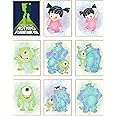 BigWig Prints Monsters Inc. Wall Art - Pixar Character Posters, Sully and Mike Wazowski Art, Kids Room Decor, Cute Colorful Nursery Artwork, Inspirational Quote - Unframed Set of 9 (8x10)