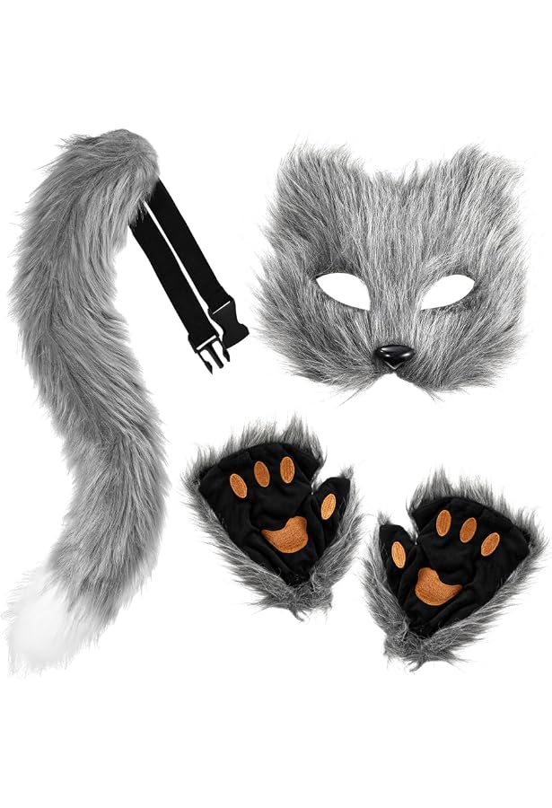 Costume Renard Réaliste - Masque Souple, Queue Et Gants, Pour Cosplay Ou Halloween Adulte - 6