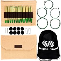 Lykke Cypra Austauschbares Stricknadel-Set – 9 Paar Größen 3-10.5, 8,9 Cm, Veganes Wildlederetui, Schwarz