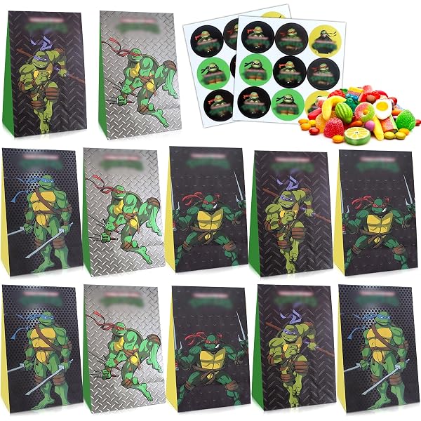 MEZHEN 12 Masques Enfant Turtle - Masques Animaux Pour Anniversaire, Halloween, Noël Et Carnaval