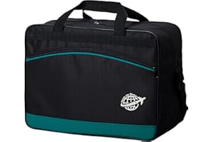 BAMBINIWELT Reisetasche HANDGEPÄCK Boardgepäck Bordcase 40x20x25 40x30x20 Ryanair Wizzair (schwarz-türkis, XXL (55x40x20))