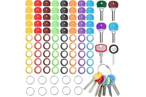 90 st nyckelskydd set inklusive 40 st plastlock, 40 st flexibla runda PVC-nyckeltaggar och 10 st nyckelringar, 8 blandade fär
