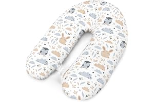 Amilian Poduszka do spania na boku z poszewką na poduszkę, poduszka do karmienia XXL, bawełna, poduszka do spania na boku, poszewka 170 cm, poduszka do spania i poduszka ciążowa, mała