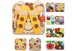 Tbintul Busy Board Montessori Libro Interattivo 1 Anno, Libro in Tessuto per Bambini, Montessori Silenzioso Libros con, Giocattolo a Partire da 2 3 4 5 6 Anni, Regalo per Ragazzi e Ragazze