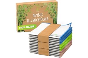 ‎FLIPLINE FLIPLINE Bambustücher, 6X 100% Bambus Putztücher [33 x 33 cm], Allzwecktuch, Perfekt für Küche, Bad, Haushalt, Mehrzweck-Reinigungstücher, Reinigungstücher, Mehrlagige Lappen, Fensteruch, Küchentücher