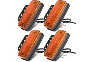 Yuanjoy 4x Orange Led Side Marker Lights, 12v/24v Pendant Ip65 Waterproof Bracket Boundary Lights with Ece R10 Certified, for Trailers, Vans, Caravans Trucks and More