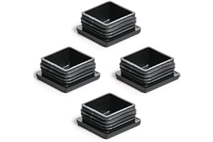 Enkotrade 4 Stück Lamellenstopfen für Vierkantrohre, 80x80 mm, Rohrabdeckung aus hochwertigem Polyethylen Kunststoff, Stopfen, Endstopfen, Kappen, Gleiter | Rohrstopfen Quadratisch