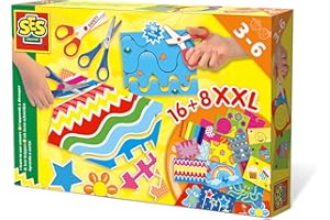 SES Creative | Kit J’apprends à Découper XXL | Ciseaux Sécurité et Métal | 16 Feuilles Découpage | 8 Feuilles XXL | Activité Éducative et Manuelle | Développe la Motricité | Idée Cadeau Enfant dès 3