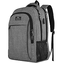 MATEIN Travel Laptop Rugzak 15,6 inch Multifunctionele Notebook Laptop Rugzak Zakelijke Werkrugzak Dagrugzak Heren met USB-oplaadpoort Cadeau Heren