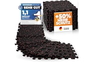 NEOLYMP Bodenschutzmatte Fitness 1 x 8 Matten, extra Dicker und robuster Naturkautschuk - Puzzlematte Fitness, Gymnastikmatte, Sportmatte, Fitnessmatte