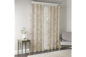 Madison Park Palmblatt Burnout Fenster Sheer mit natürlichem Finish MP40-7491
