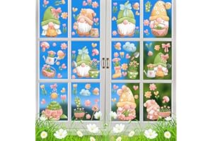 ‎ZINDOO Zindoo Frühling Fensterbilder 86 Pcs Selbstklebend, Statische Haftung Fensteraufkleber, Doppelseitiger Druck, Perfekte Fensterdekoration für Frühling und Alltag Wiederverwendbar