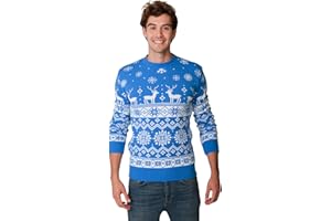 New Camp Ltd Christmas Xmas 2018 Mens Jumper Novelty Fairisle Santa Party Sweater Jumper Womens Unisex BAH Humpug Exclusively to Sizes - S/M/L/XL/2XL/3XL/4XL