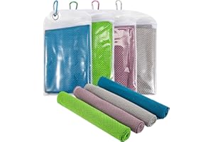 RAJTTS 4 Pack Cooling Towels,Cool Towel For Travel Gym Golf Camping Yoga Sports,Ice Towel Cooling Towel For Neck,Microfibre Ice Cooling Neck Wrap,Soft Breathable Sweat Towel For Men Women