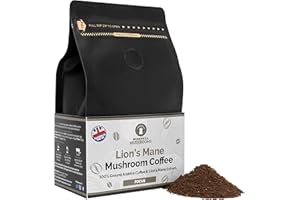Merryhill Mushrooms - Lion’s Mane Mushroom Ground Coffee - Focus | Adaptogenic, Medium Roast Mushroom Coffee Made With Lion's Mane Extract (250g)