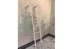 ‎TIDYBOY TIDYBOY Kleiderleiter & Kleiderständer Holz, Handtuchleiter & Handtuchhalter aus Massivholz, Designer Holzleiter auch als Dekoleiter, Herrendiener oder Stummer Diener Leiter Handgearbeitet (Weiß)