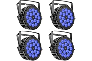PROPULSION LIFE 4PCS 18 LED 200W 4 en 1 RGBW de Scène Lumière, DMX512 LED Par Lumière,Son/Maître Esclave DJ Disco Lumière pour Fête, Concert, Halloween, Noël, Mariage, Club