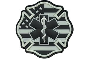 HWTONG 2AFTER1 Glow Dark EMS EMT Fire Fighter Department USA American Flag Rescue Firemen Paramedic Medic Morale PV