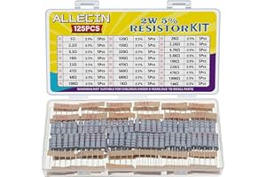 ALLECIN 2 W rezystory 25 wartości 1 Ohm do 1M Ohm 2 W zestaw do wyboru oporu folii węglowej 5% tolerancja 2 W Carbon Film Rezystory elektryczne
