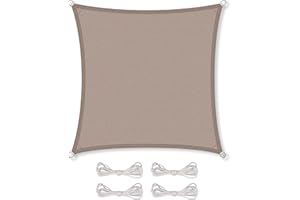 CelinaSun Voile d'ombragePare-Soleil Jardin Balcon Polyéthylène HDPE Respirant Carré 3 x 3 m Taupe