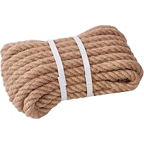 Corde En Jute Naturelle 20 Mètres X 12 Mm - 4 Brins Torsadés - Pour Bricolage, Jardin, Décoration