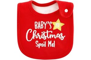 SATINIOR Christmas Baby Bibs Baby Feeding Bib First Christmas Gifts for Boy Girl Babies Newborn Toddlers