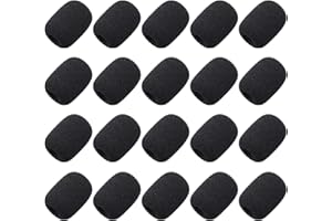INODIREF Allbor 20 szt. piankowy mikrofon do przedniej szyby, mini gąbka, osłony mikrofonu, do małych mikrofonów i mikrofonów, czarne