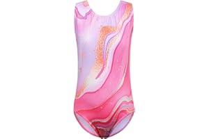 HUAANIUE Ragazza Ginnastica Leotard 3-12A Senza maniche Balletto Leotard Blu Ragazze Abbigliamento sportivo Ballando Viola Palestra Abito Leotards atletici Balletto Bambini Costume