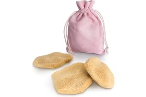 ‎TOM&PAT tom&pat Gesichtsschwamm Naturschwamm, wiederverwendbar, Dermatest: Sehr gut, Make up Entfernung & Gesichtsreinigung, Abschminkschwamm aus Griechenland, Naturkosmetik, eBook: Skincare Tools (3x 5-7 cm)