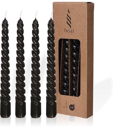 CERERIA DI GIORGIO Tortiglione Kerzen Lackiert – 6 Stück, Creme, 2.2 X 2.2 X 21 Cm, Italienische Qualität