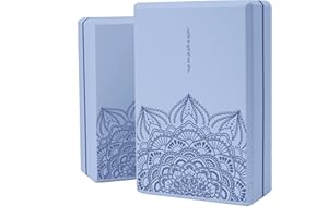 LaiEr Yoga Blocks (Set of 2) 9 x 6 x 3 Inch High Density EVA Foam Brick, Non-Slip Surface Soft and Lightweight for Yoga, Pilates, Meditation
