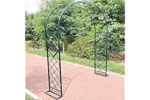 ENLLY Schwer Rosenbogen Verzinkt Gartenbogen Metall Stabil Torbogen Für Kletterpflanzen Freistehend Pflanzen Rankhilfe Rankgitter Rosengestell Rankbogen 140x230cm 240x230cm 280x230cm ( Color : Grün , Size :