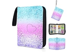 SIMDAO Sammelalbum mit 4 Fächern, 400 Fächern, Sammlung von Sammelkartenspielen, Sammelkartenhalter mit 50 Hüllen, Sammelkartenordner für Kinder und Mädchen