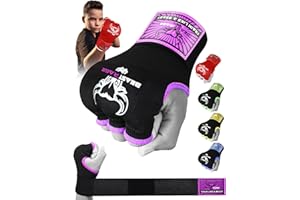 Beast Rage Gants de Boxe en Gel MMA de 75 cm de Long, rembourrés, élastiques, pour Sac de Frappe, entraînement Muay Thai, Bandages UFC pour Hommes, Femmes, Enfants